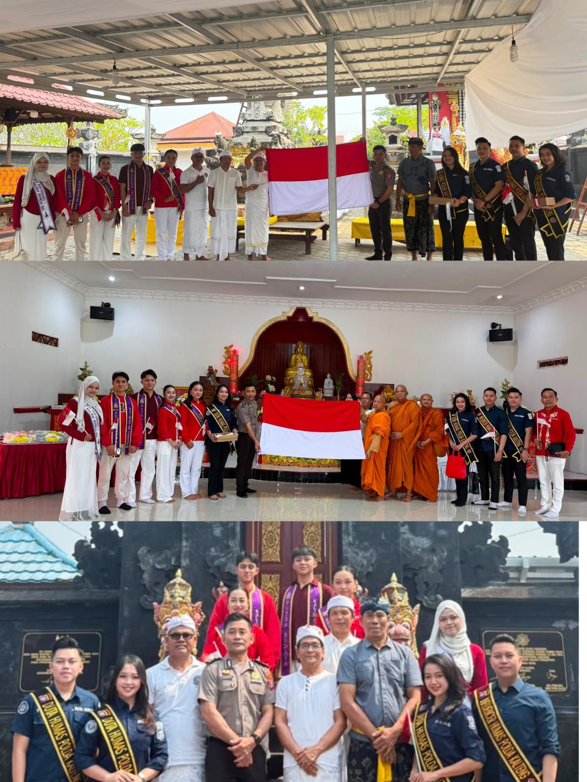 Sambut HUT ke-81  RI, Personel dan Duta Humas Polda Kalteng Anjangsana ke Rumah Ibadah dan Panti Asuhan
