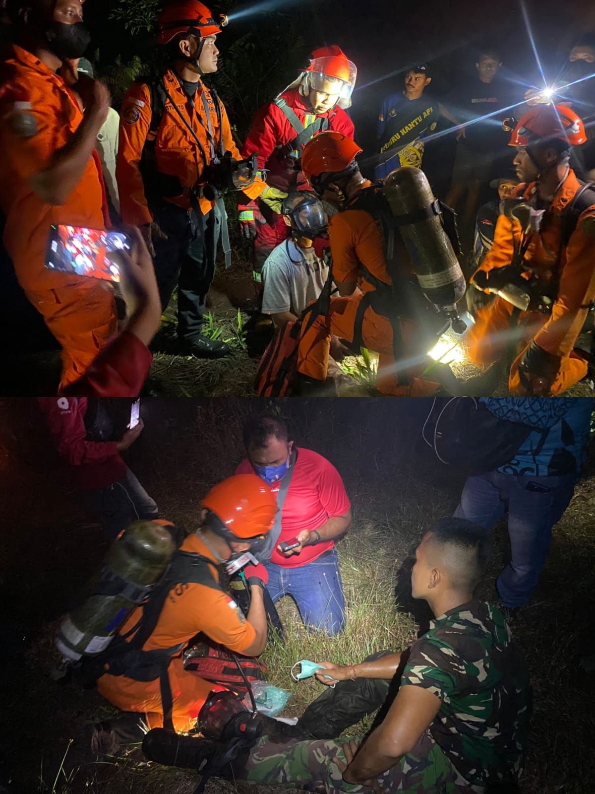 Tim Satgas Karhutla evakuasi 8 Orang yang terjebak Kebakaran Lahan di Palangka Raya