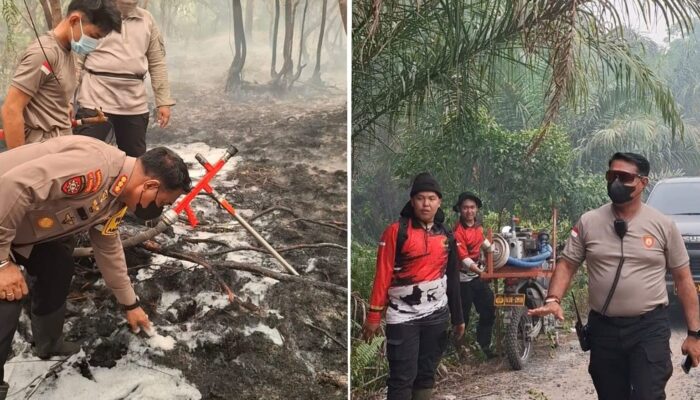 Dirsamapta Polda Kalteng Pantau Langsung Penggunaan Larutan Surfaktan Dalam Penanganan Karhutla