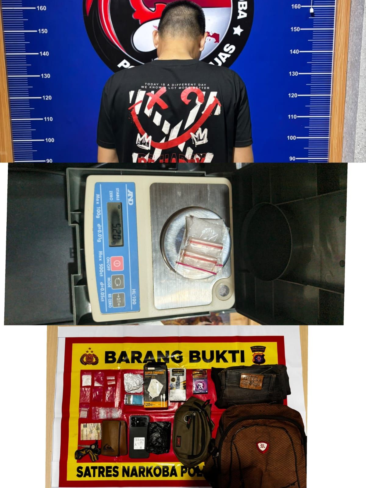 Polres Kapuas Bekuk Terduga Pengedar Sabu di Kebun Sawit, 5,20 Gram Barang Bukti Disita