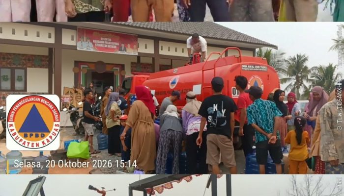 Atasi Kekeringan, BPBD Kapuas Salurkan 8.000 Liter Air Bersih ke Kelurahan Pulau Kupang
