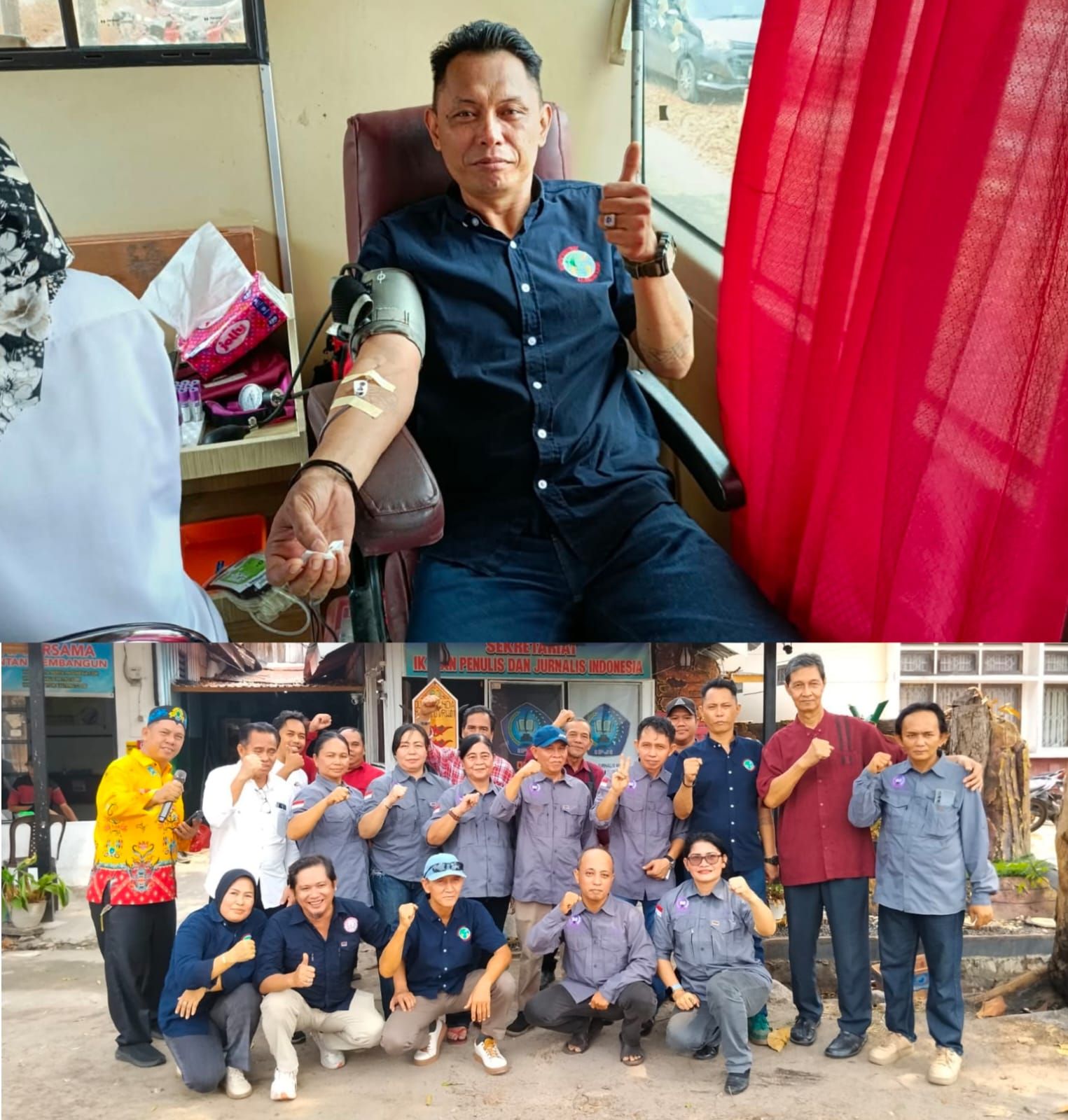 Ketua IWO Kalteng Ikut Donor Darah Meriahkan HUT IPJI ke 27 Tahun