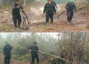 Hari Minggu Tak Surutkan Semangat Personel Polda Kalteng Padamkan Karhutla Demi Masyarakat