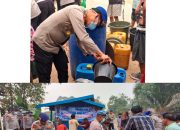 Wadirpolairud Polda Kalteng Bagikan Air Bersih kepada Masyarakat yang Terdampak Karhutla