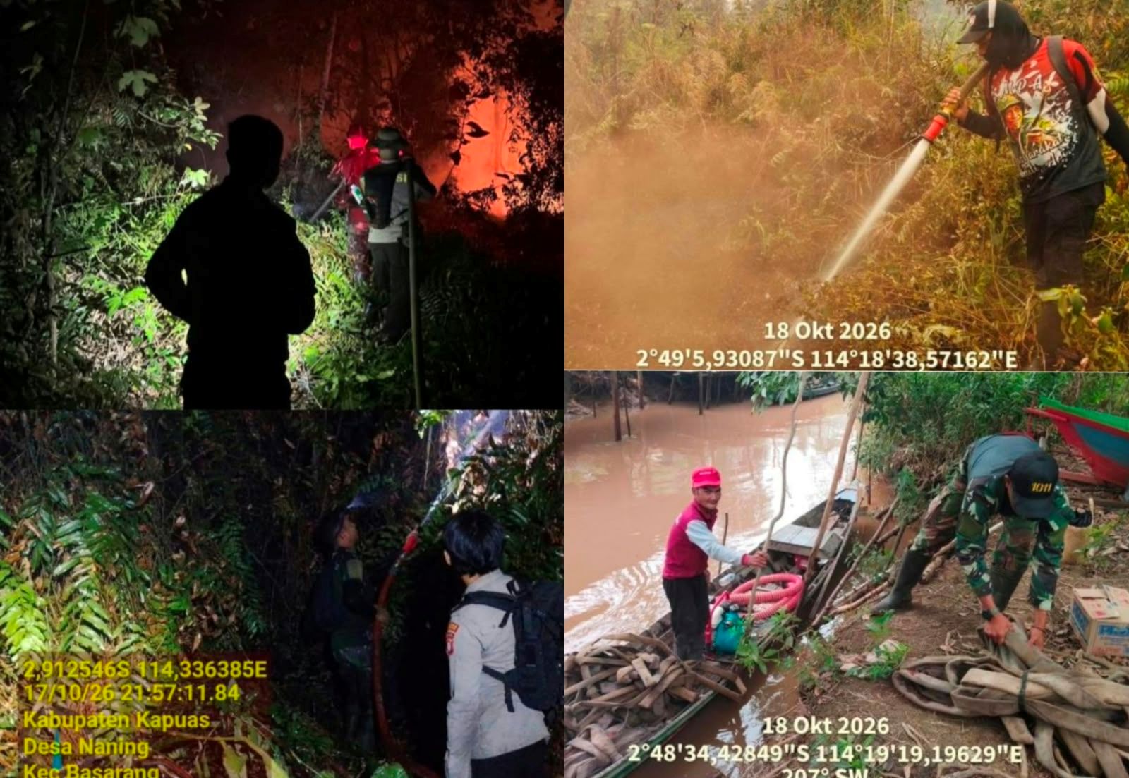 Mantangai Paling Tinggi Titik Panas, Tim Gabungan Terus Padamkan Api di 12 Titik Kebakaran