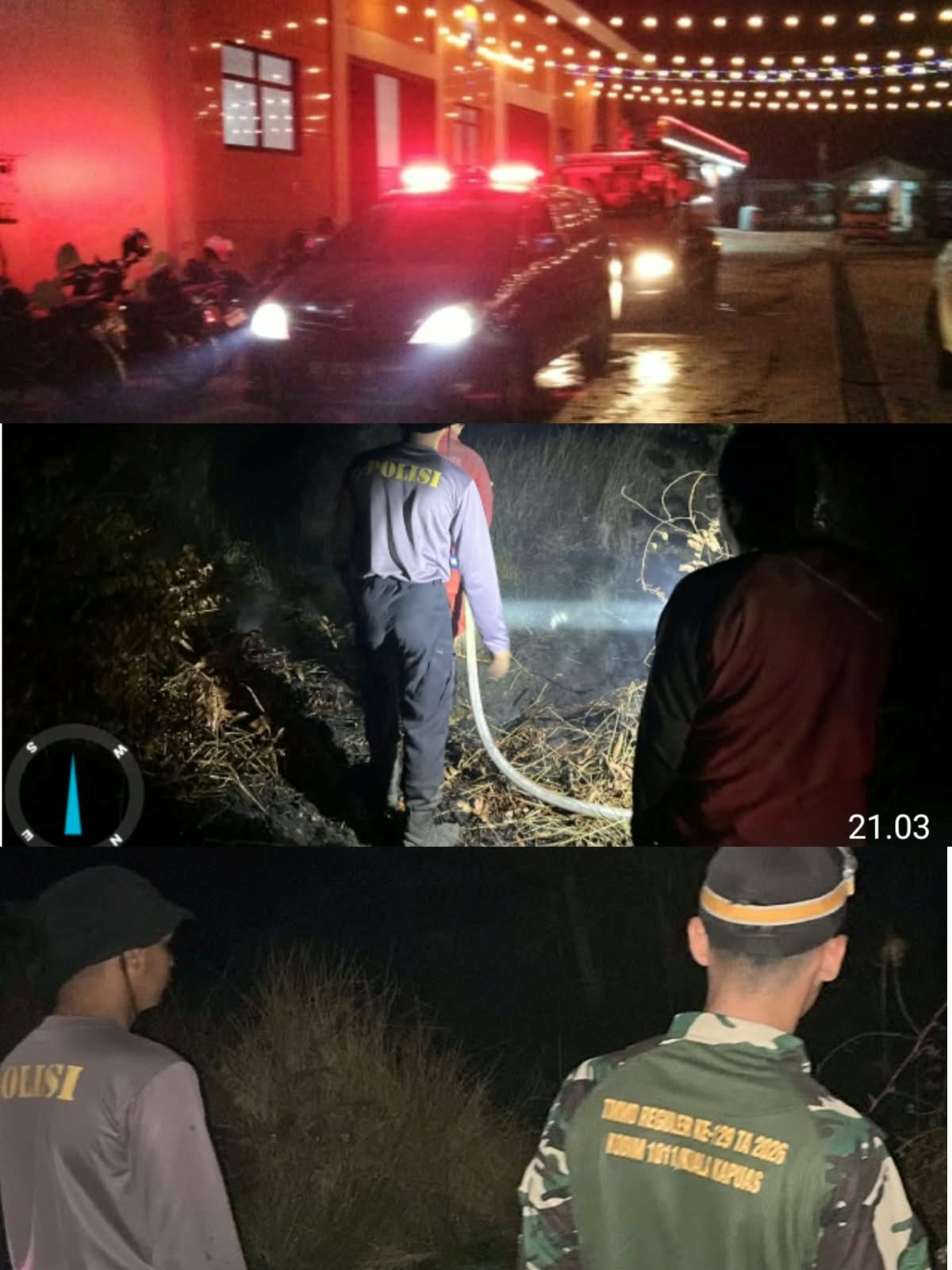Pergantian Regu Malam, Posko Karhutla Kapuas Turunkan 4 Tim Padam Api di 4 Titik