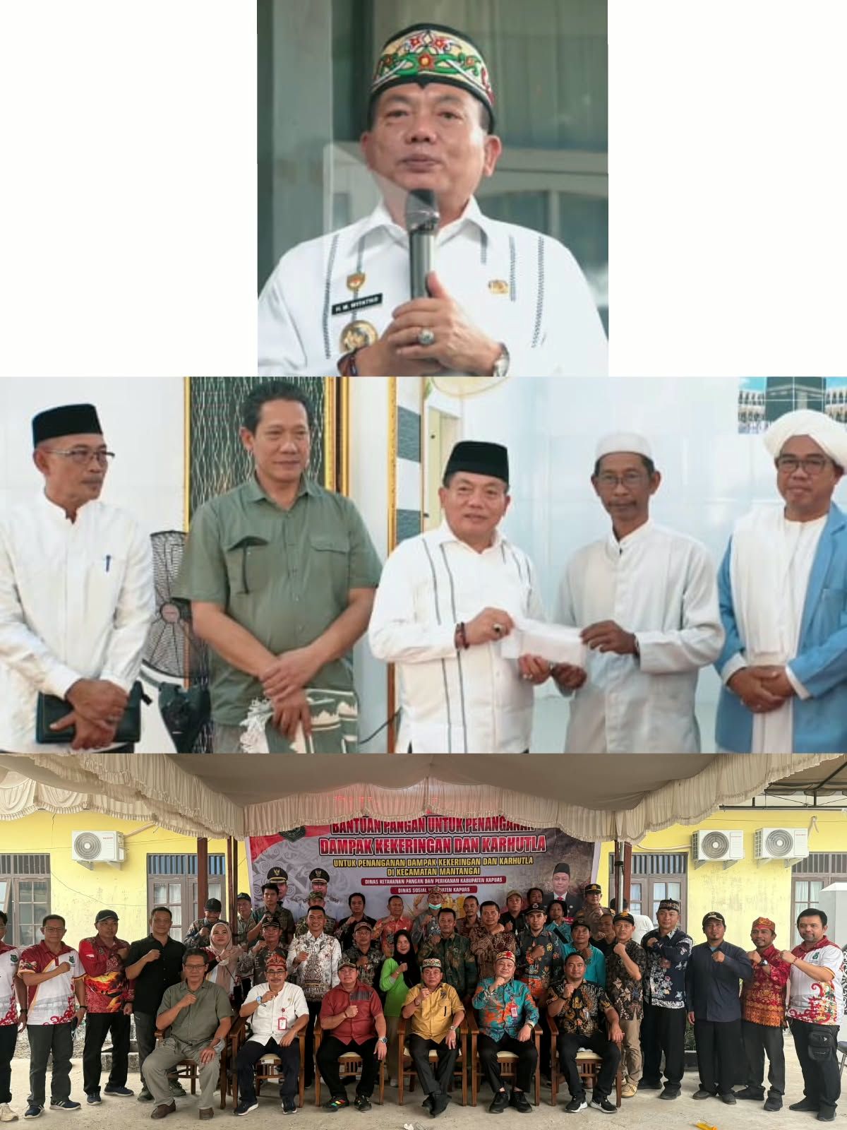 Di Tengah Kabut Asap Karhutla, Bupati Kapuas Safari Sholat Jumat, Salurkan Bantuan, dan Tinjau Wilayah Terdampak