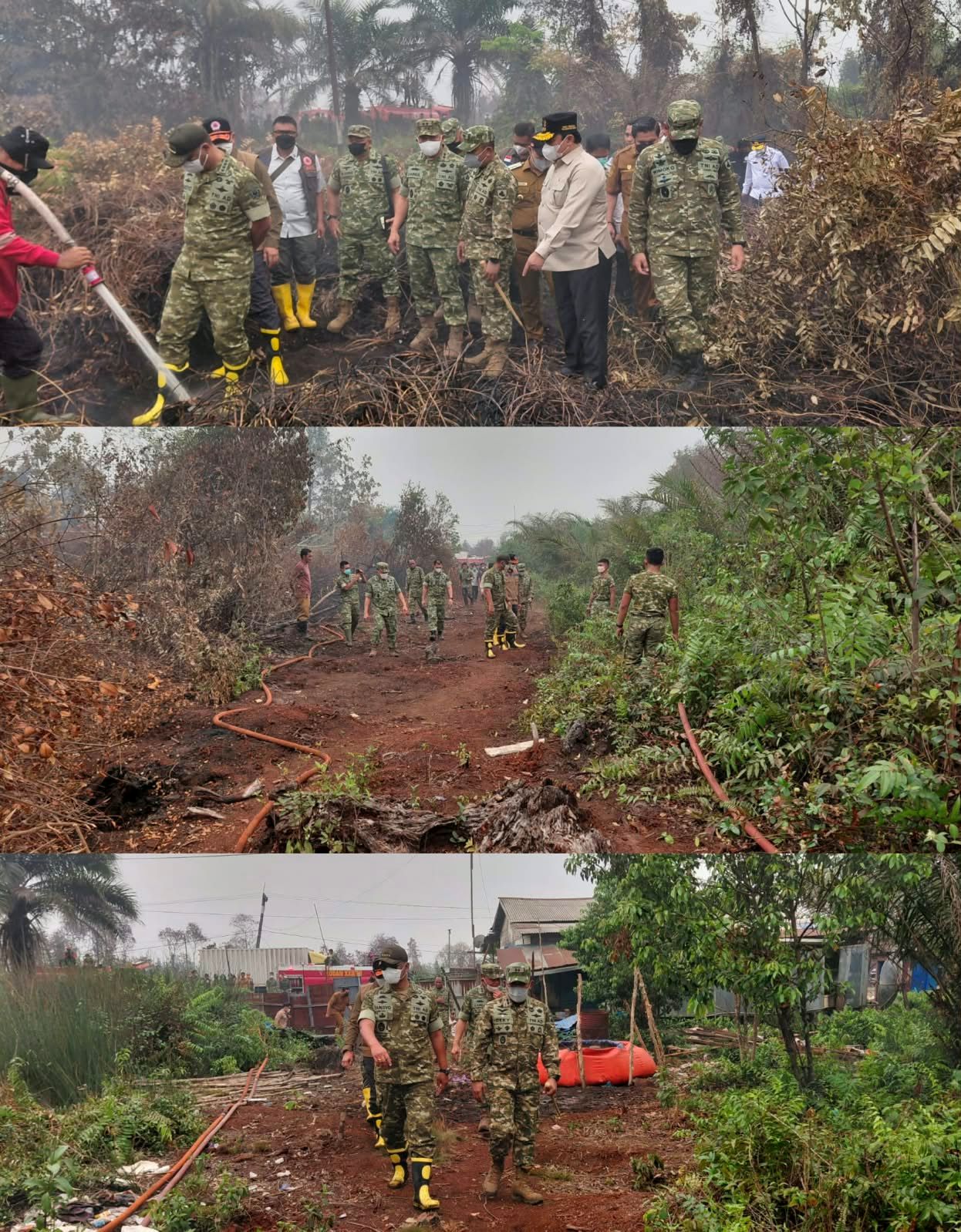 Komandan Kodim 1011/KLK Dampingi KSAD Tinjau Langsung Penanganan Karhutla di Pulang Pisau