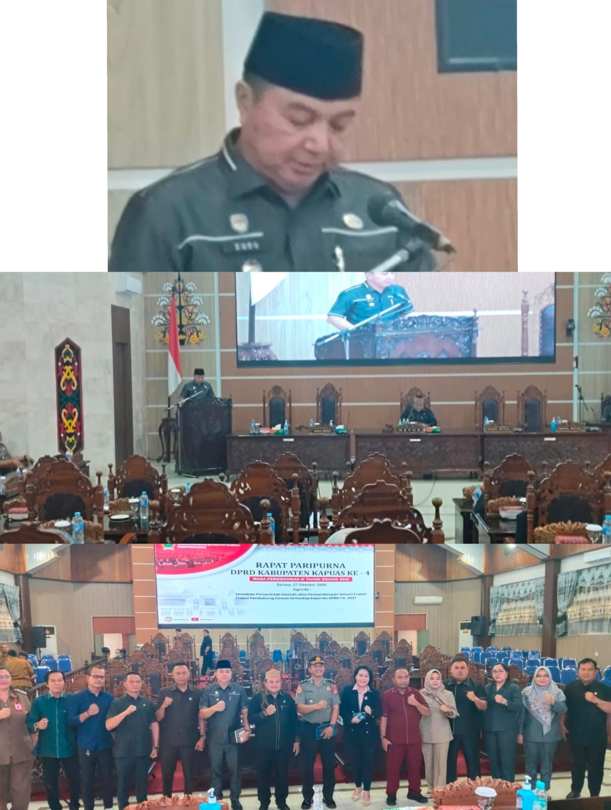 Wakil Bupati Kapuas Sampaikan Jawaban Atas Pandangan Umum Fraksi Terkait Raperda APBD Tahun Anggaran 2027