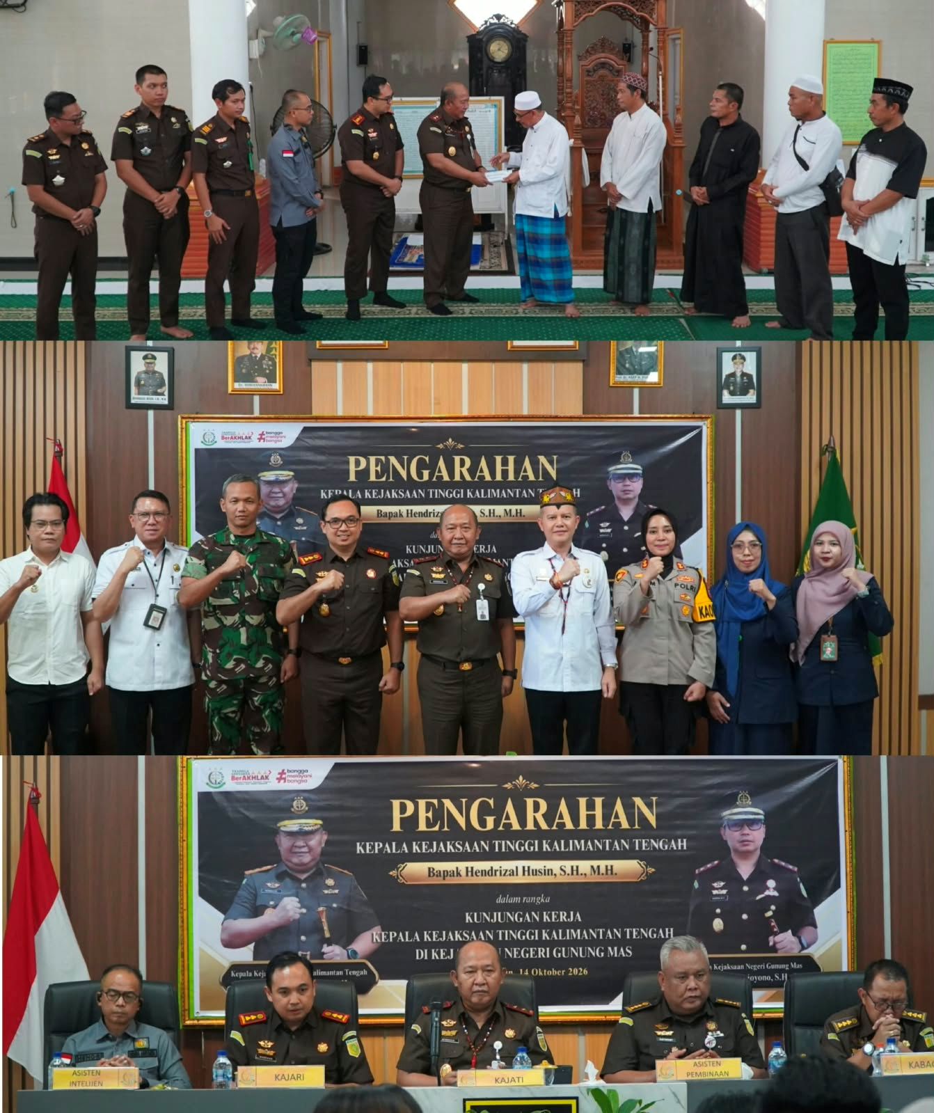 Penyerahan Bantuan Ke Posko Karhutla Desa Bukit Bamba dan Kunjungan Kerja Kajati Kalteng di Kejaksaan Negeri Gunung Mas