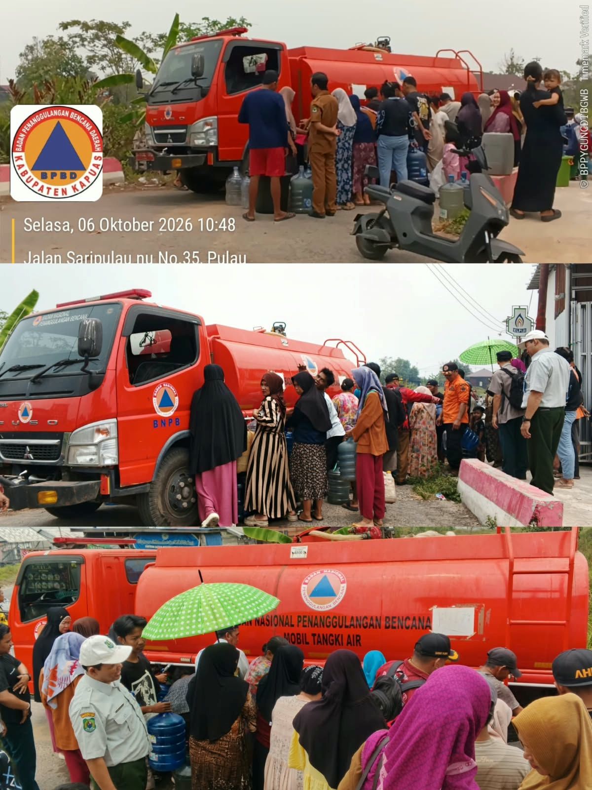 Dampak El Nino Belum Reda, BPBD Kapuas Salurkan Air Bersih ke Warga Bataguh