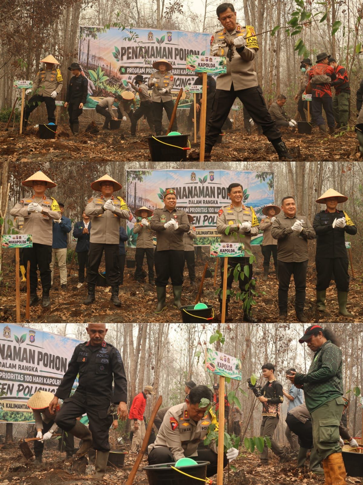 Pulihkan Lahan Bekas Terbakar, Polda Kalteng Wujudkan Green Policing Dengan Tanam 500 Bibit Pohon Belangiran