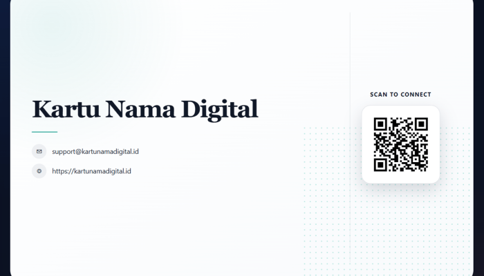 Beralihlah dari Kartu Nama Kertas, KartuNamaDigital.id Resmi Diluncurkan: Hadirkan Solusi Profil Profesional Interaktif Berbasis QR Code